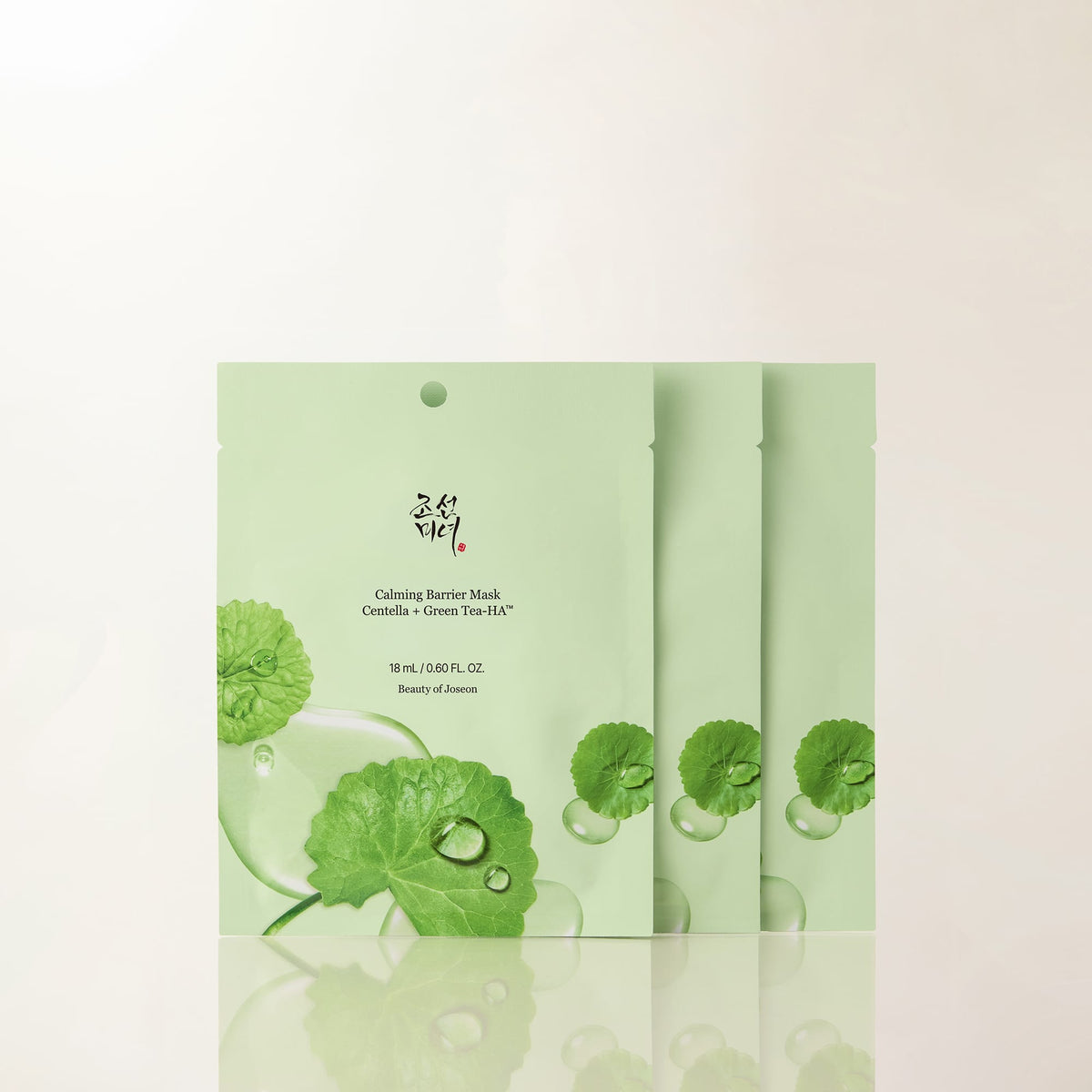 Beauty of Joseon Calming Barrier Mask (maschera viso lenitiva in tessuto al tè verde e centella) 18ml (1 maschera)