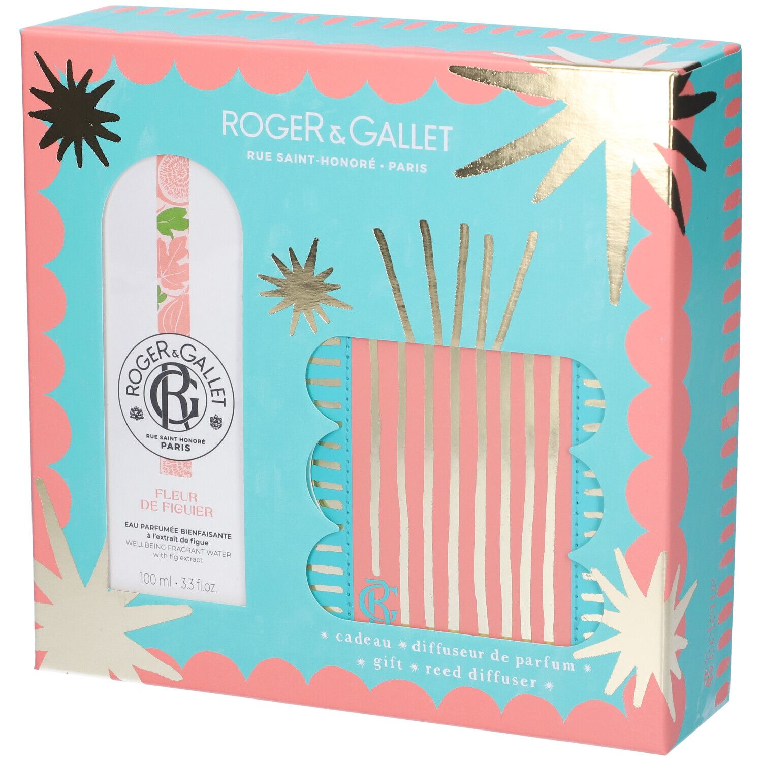 Roger & Gallet Cofanetto Natale Gingembre Rouge - Acqua Profumata 100 ml + Diffusore per Ambienti 25 ml
