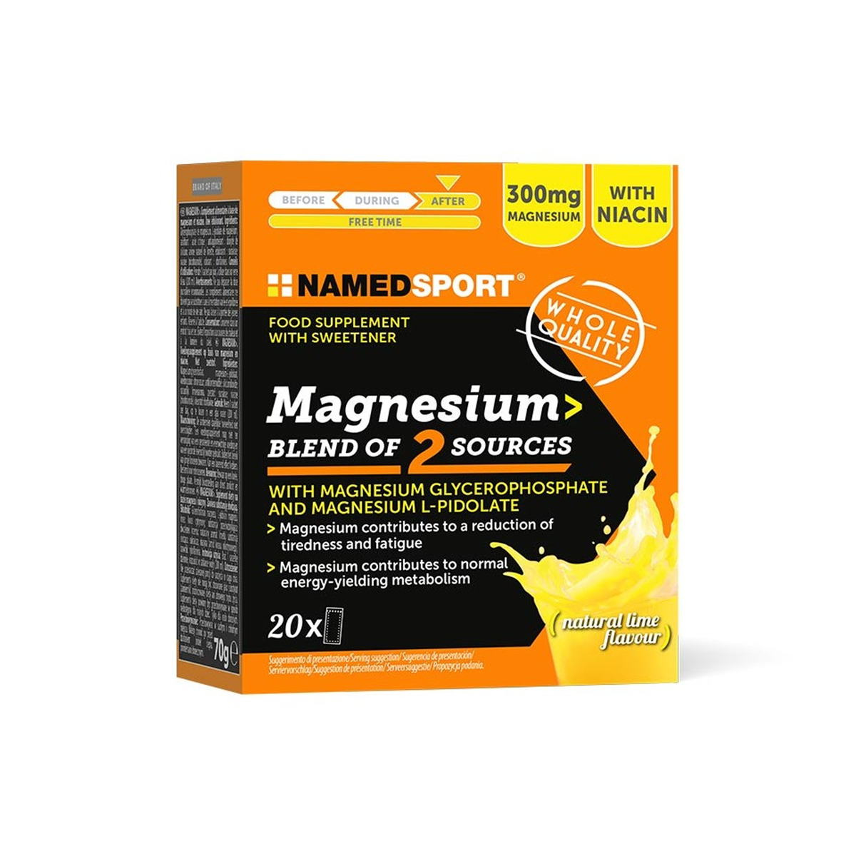 NAMEDSPORT Magnesium Blend of 2 Sources Natural Lime 20 bustine