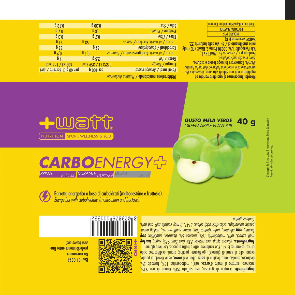 +Watt Carbo Energy+ - Mela verde