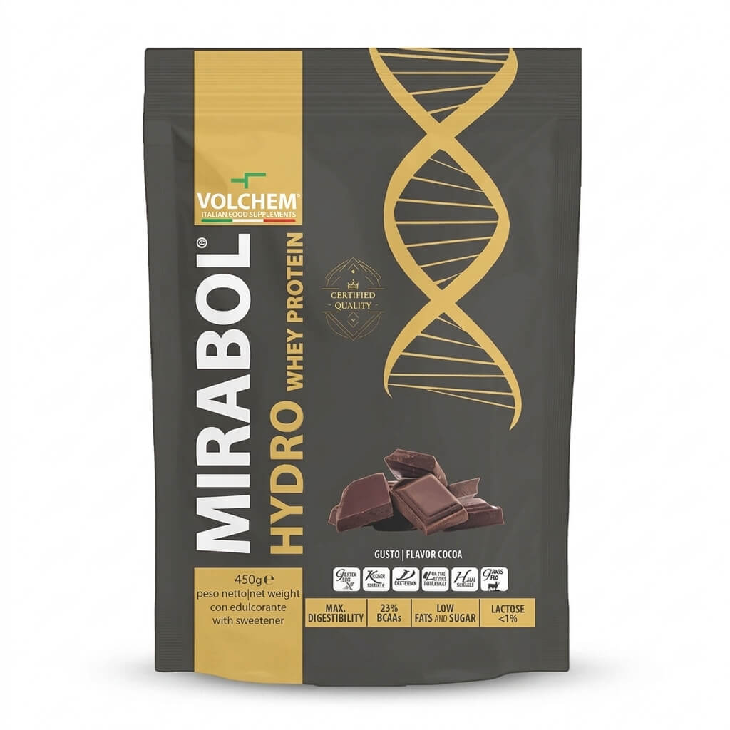 MIRABOL® HYDRO WHEY PROTEIN 450g Gusti: Cacao/Caramel/Bacio/Vaniglia/Pesca