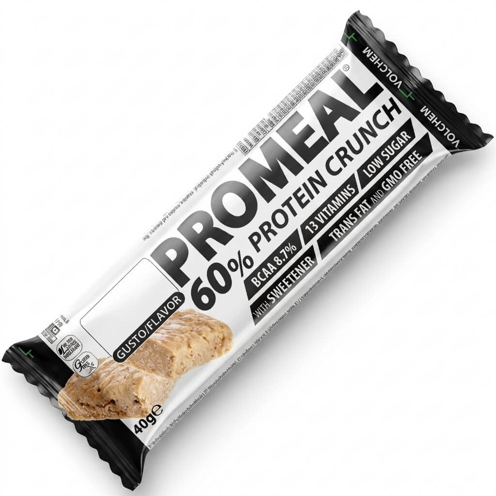 PROMEAL® PROTEIN CRUNCH 60% sc.20 BARRETTE da 40g 1 barretta=23,4g di proteine - Gusti: Vaniglia/Cocco/Cacao