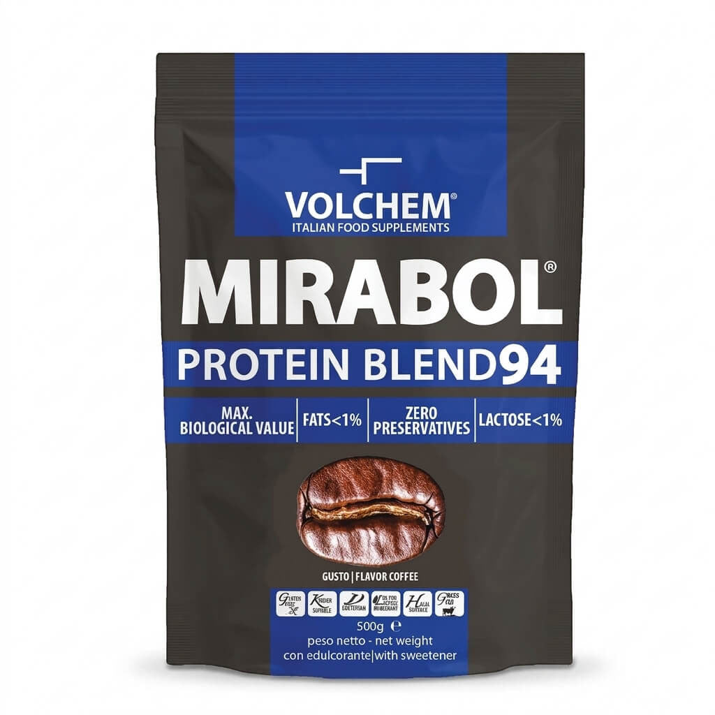 MIRABOL® PROTEIN 94% 500g Gusti: Banana/Caffè/Cioccolato/Vaniglia/Fragola/Tiramisù