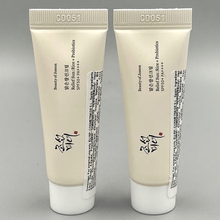 Beauty of Joseon Relief Sun: Rice + Probiotics SPF50+ (crema solare viso lenitiva ai probiotici) 10ml (mini)