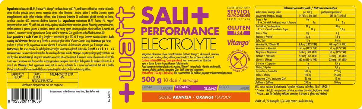 +Watt Sali+ Performance Electrolyte - Arancia
