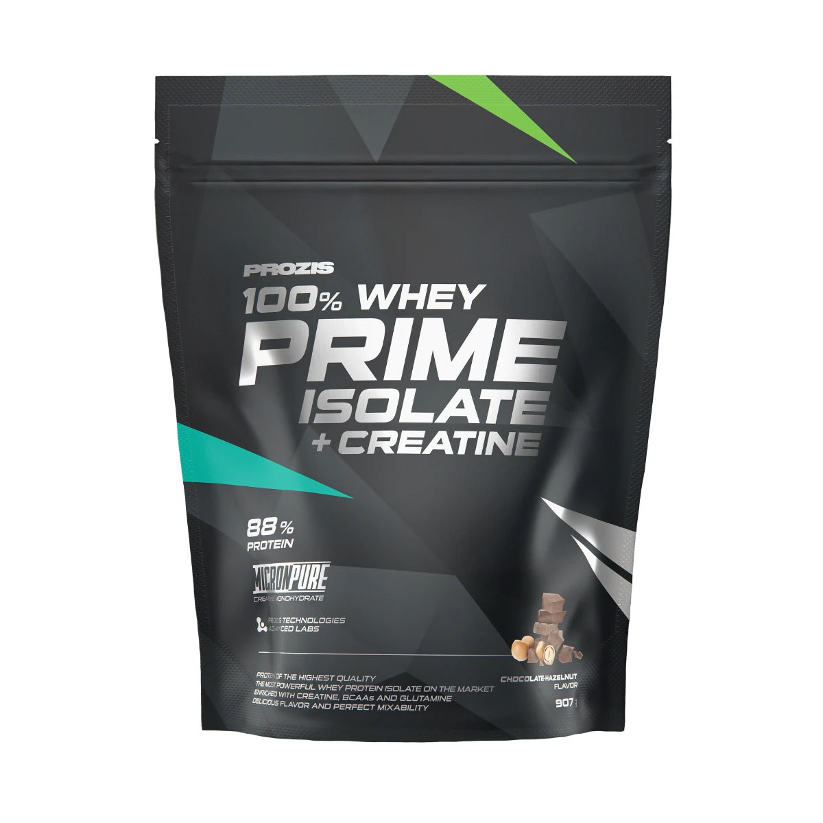 100% Whey Prime Isolate + Creatine - Cioccolato e nocciola