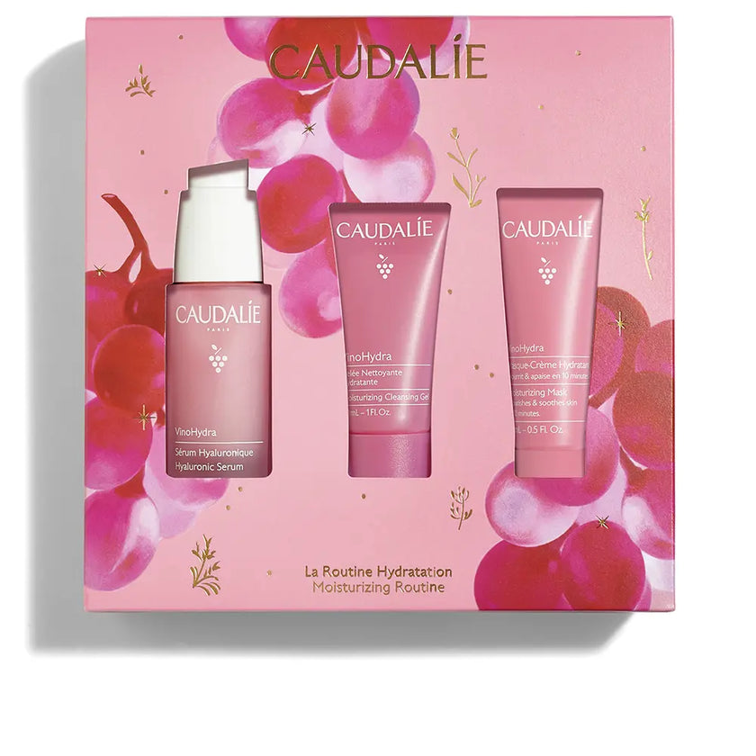 Caudalie Cofanetto VinoHydra Siero Ialuronico 30 ml + Maschera-Crema Idratante 15 ml + Gel Detergente Idratante 30 ml