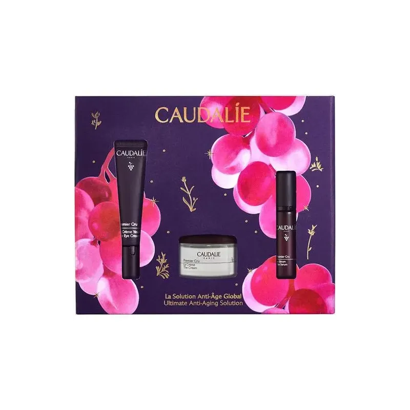 Caudalie Cofanetto Anti-età Con Premier Cru Contorno Occhi Antirughe 15 ml + Crema Viso Anti-età Globale 15 ml + Siero Viso 10 ml