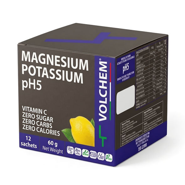 MAGNESIUM POTASSIUM pH5 60g sc. 12 bs. da 5g SALI MINERALI E VITAMINA C, ZERO CALORIE - Gusti: Arancia/Limone