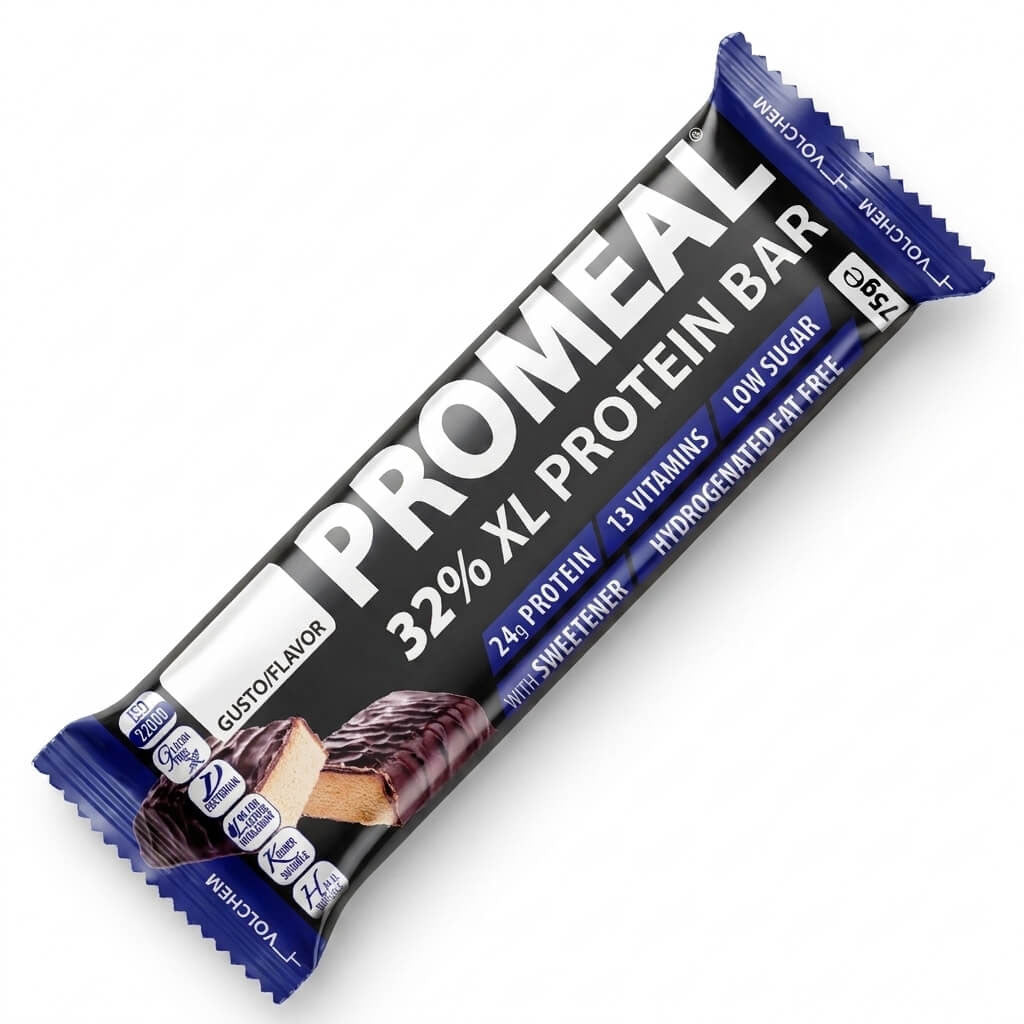 PROMEAL® XL PROTEIN 32% sc. 20 BARRETTE da 75g 1 barretta=24g di proteine - low sugar - Gusti: Pistacchio/Nocciola/Peanut/Cacao/Cocco