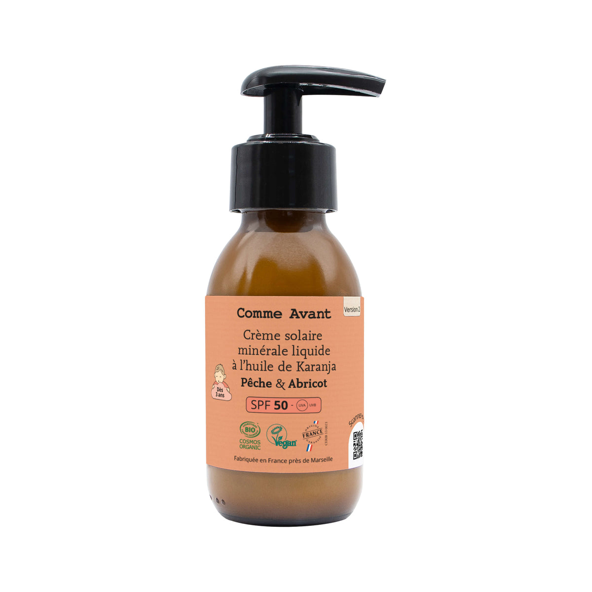 Crema Solare Minerale Liquida SPF50 con Olio di Karanja