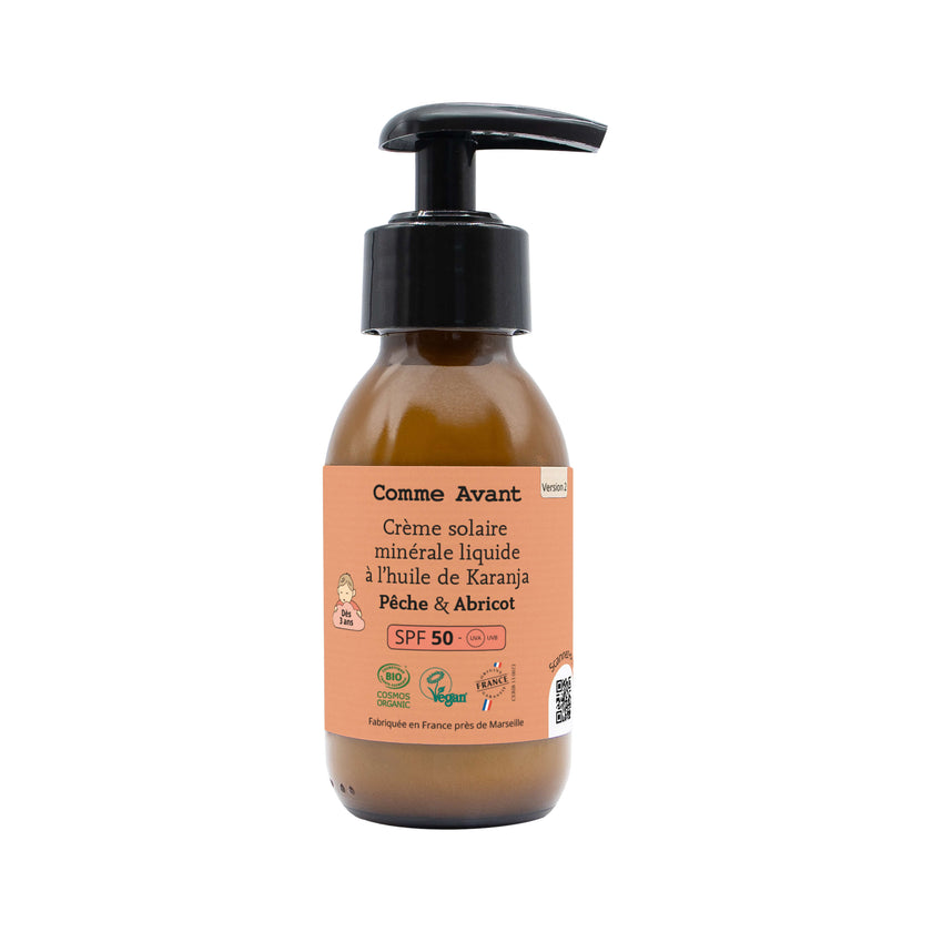 Crema Solare Minerale Liquida SPF50 con Olio di Karanja