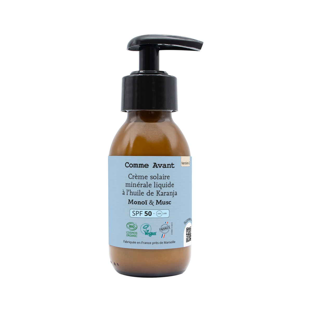 Crema Solare Minerale Liquida SPF50 con Olio di Karanja