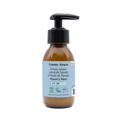 Crema Solare Minerale Liquida SPF50 con Olio di Karanja