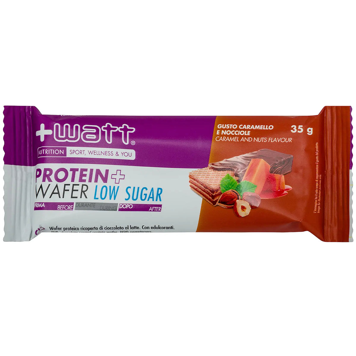Protein+ Wafer Low Sugar - Caramello e nocciole