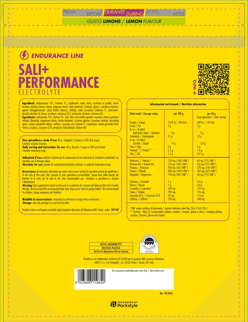 +Watt Sali+ Performance Electrolyte - Limone