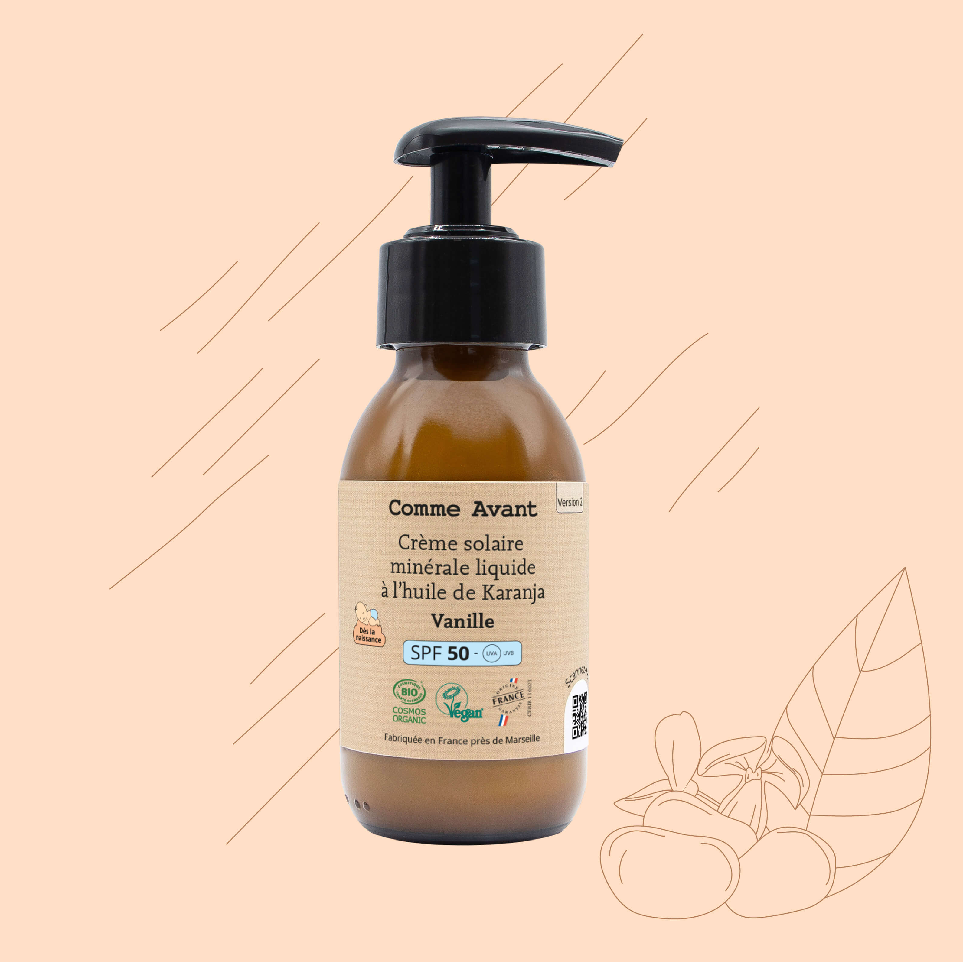 Crema Solare Viso e Corpo SPF50 Liquida - Comme Avant 90ml