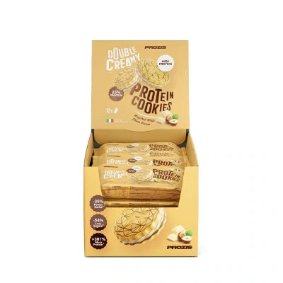 Double Creamy Protein Cookies (12 packs of 4) - White Chocolate & Hazelnut Cream